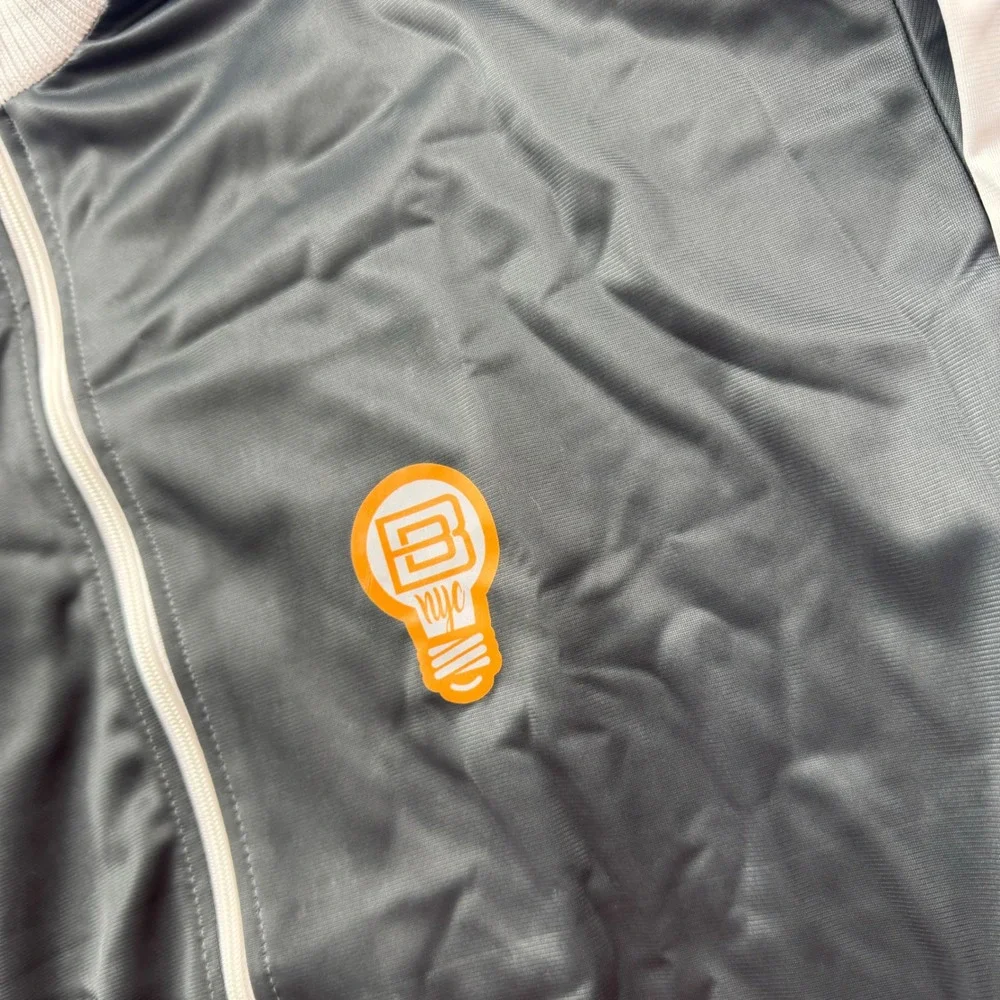33 NYC Mens Track Jacket XXXL Black‎ White Full Zip Orange Graphic Lightbulb 3XL